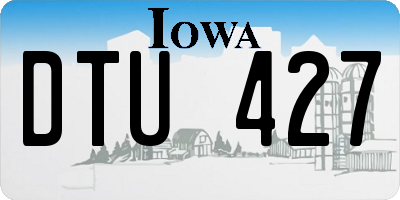 IA license plate DTU427