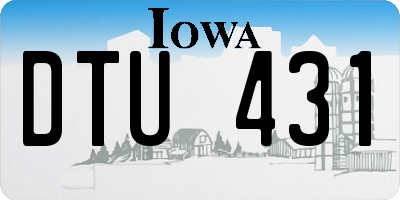 IA license plate DTU431
