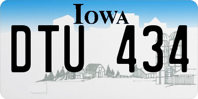 IA license plate DTU434