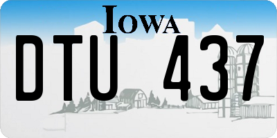 IA license plate DTU437