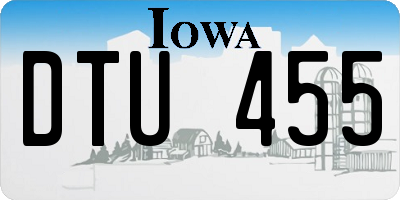 IA license plate DTU455