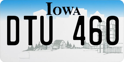 IA license plate DTU460