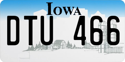 IA license plate DTU466