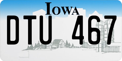 IA license plate DTU467