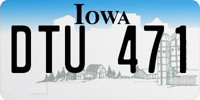 IA license plate DTU471