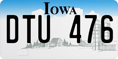 IA license plate DTU476