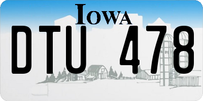 IA license plate DTU478