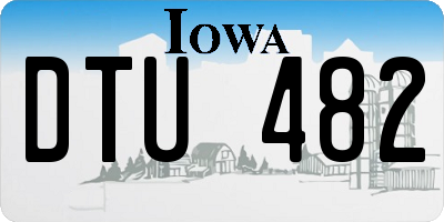 IA license plate DTU482