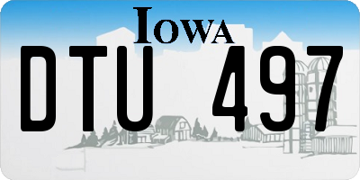 IA license plate DTU497