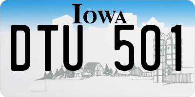 IA license plate DTU501