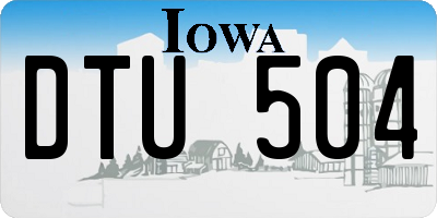 IA license plate DTU504