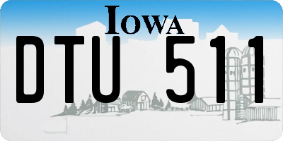 IA license plate DTU511