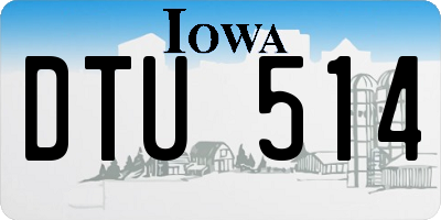IA license plate DTU514