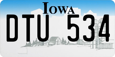 IA license plate DTU534