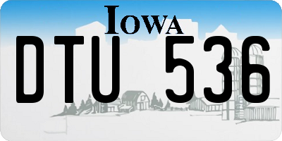 IA license plate DTU536