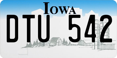 IA license plate DTU542