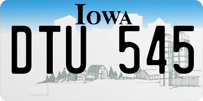IA license plate DTU545