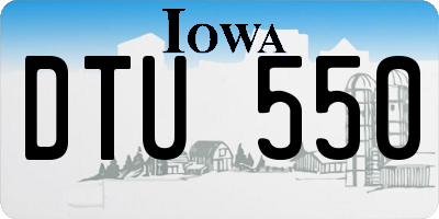 IA license plate DTU550