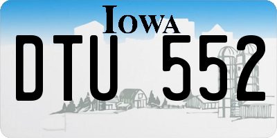 IA license plate DTU552