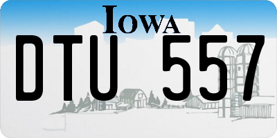 IA license plate DTU557