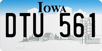 IA license plate DTU561
