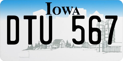 IA license plate DTU567