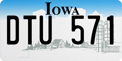 IA license plate DTU571