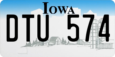 IA license plate DTU574