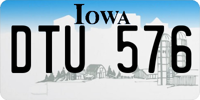 IA license plate DTU576