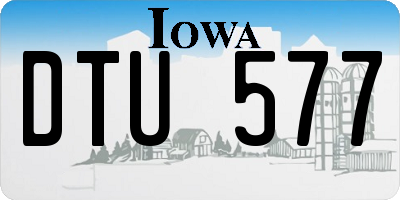 IA license plate DTU577