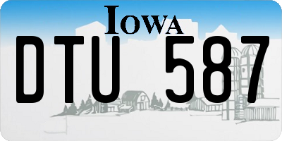 IA license plate DTU587