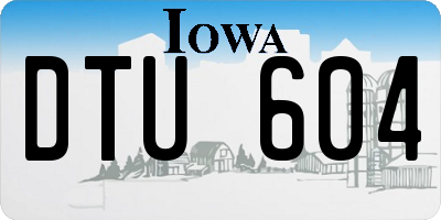 IA license plate DTU604