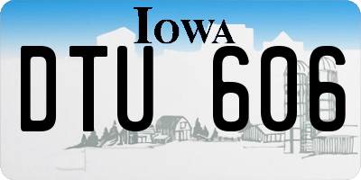 IA license plate DTU606