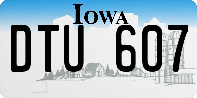 IA license plate DTU607