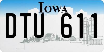 IA license plate DTU611