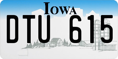 IA license plate DTU615