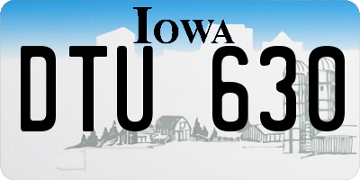 IA license plate DTU630