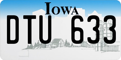IA license plate DTU633