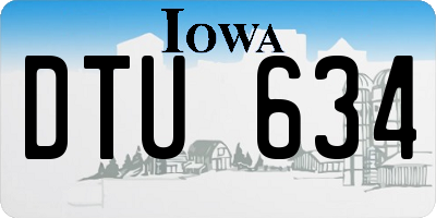 IA license plate DTU634