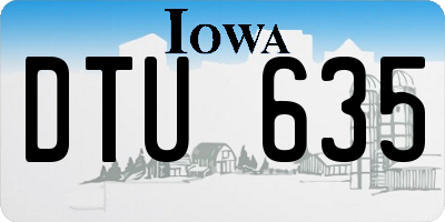IA license plate DTU635