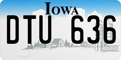IA license plate DTU636
