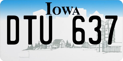 IA license plate DTU637
