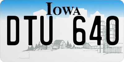 IA license plate DTU640