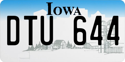 IA license plate DTU644