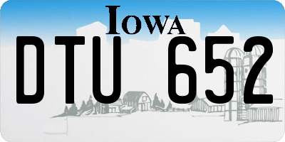 IA license plate DTU652