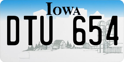 IA license plate DTU654