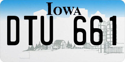 IA license plate DTU661