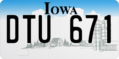 IA license plate DTU671