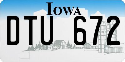 IA license plate DTU672