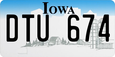 IA license plate DTU674